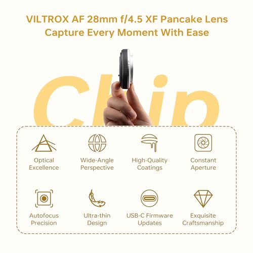 VILTROX 28mm F4.5 XF Lens Pancake X-Mount Lens Auto Focus 28 mm f/4.5 XF Chips-Size Wide Angle Lens Compatible with Fujifilm X-Mount Cameras X-A1 X-A2 X-A3 X-A5 X-H1 X-T1 X-T100 X-PRO1 and More - Image 2