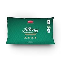 Tontine Classic Comfort Allergy & Asthma Sensitive Pillow – High Profile with Firm Support for Side Sleepers – Anti-Microbial Ultrafibre Fill with Natural Cotton Cover – Australian Made
