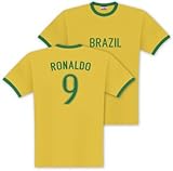 100% Baumwolle World of Football Player Shirt Ronaldo-Brasil gelb - XL