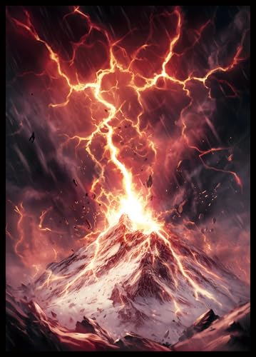 MTG Card Sleeves - Burst Lightning Bolt - Ultra Clear Front & Matte Finish Back, 100 Count Standard Size Matte Art Sleeve for Magic The Gathering