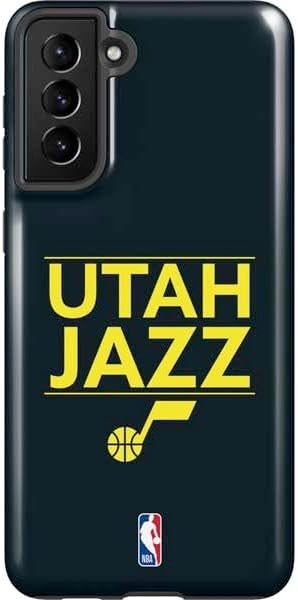 Skinit Pro Phone Case Compatible with Galaxy S21 Plus 5G - Officially Licensed NBA Utah Jazz Standard - Black Design