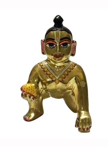Statue de Bal Gopal Krishna en métal de qualité pour autel Thakur Ji