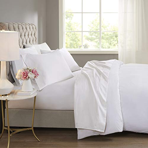 Chess Bed Cal-King 4 Piece Sheet Set 600 Tc Egyptian Cotton Breathable & Cooling Sheets Soft & Silky Sateen Weave Fits Mattress 16" Deep Pocket Easy Fit Wrinkle Free (White) #TOP4