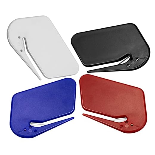 Letter Opener Envelope Slitter 4 Pack Letter Openers Plastic with Blade Envelope Opener Mail Opener for Envelope,Package,Paper Cut,Safe Letter Opener