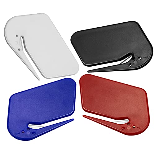 Letter Opener Envelope Slitter 4 Pack Letter Openers Plastic with Blade Envelope Opener Mail Opener...