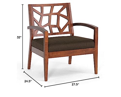 Baxton Studio Jennifer Modern Lounge Chair With Dark Brown Fabric Seat #TOP2