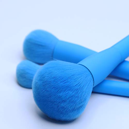 Makeup Brush Set for Powder, Contour, Blush, Eyeshadow, Eyeliner, Blending, Precise, Premium Synthetic Makeup Brush Christmas Gift Set of 8, Blue
