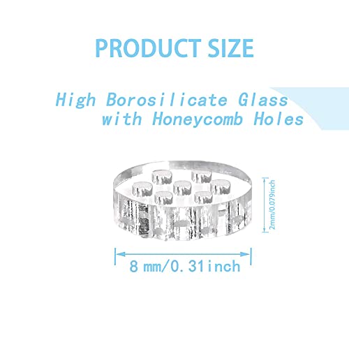 50 Pcs Diameter 0.31'' Glass Screen Filters-7 Honeycomb Holes With Storage Box #TOP3