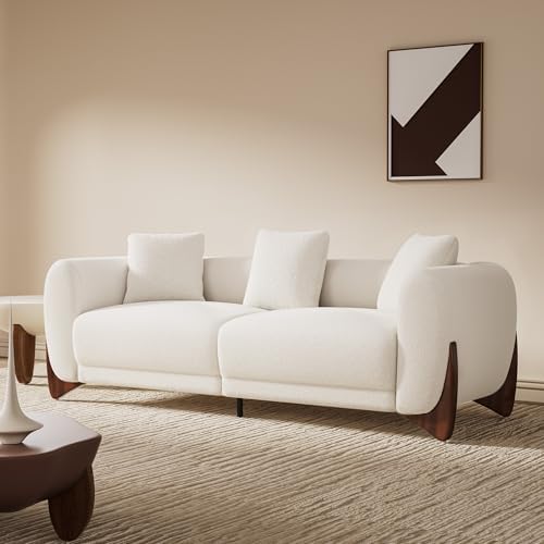 Morden Fort Modern Cloud Couch - 3 Seater Sherpa Boucle Sofa with...