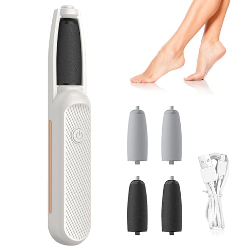 Rapeuse Pieds électrique, Râpe Électrique Pour Callosités Pour Les Pieds, Kit De Pédicure Rechargeable, Râpe Électrique Pour Les Pieds Pour Les Pieds Morts, Lourds, Peaux Sèches Sur Les Talons,Blanc