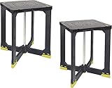 Black & Yellow®, Heavy Duty Plastic Work Bench, 500lbs Support (33.25”H x 24”W x 22”D), for Indoor/Outdoor Organization, Work Station