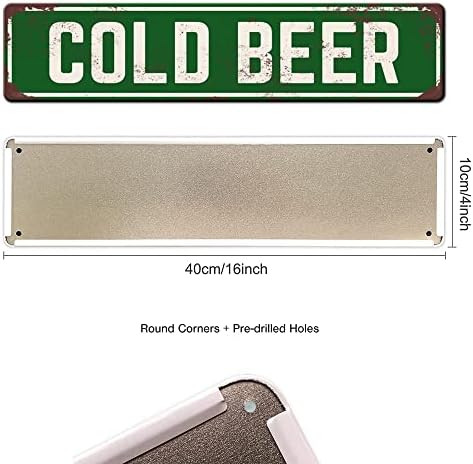 Cold Beer Sign Metal Tin Sign 4x16 Inch image 5