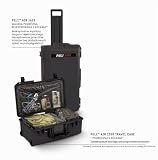 PELI 1535 Air lekka walizka ochronna na kółkach z wyposażeniem do aparatu, odporna na wodę i kurz, pojemność 27 l, system podziału TrekPak (możliwość dopasowania), kolor: czarny