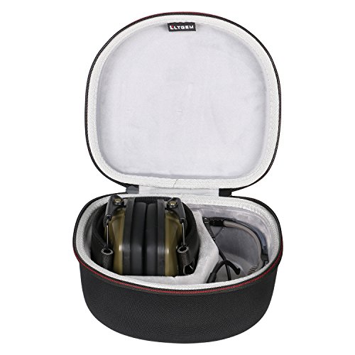 LTGEM Case for both Howard Leight by Honeywell Impact Sport Earmuff and Genesis Sharp-Shooter Safety Eyewear Glasses (R-03570) - Black
