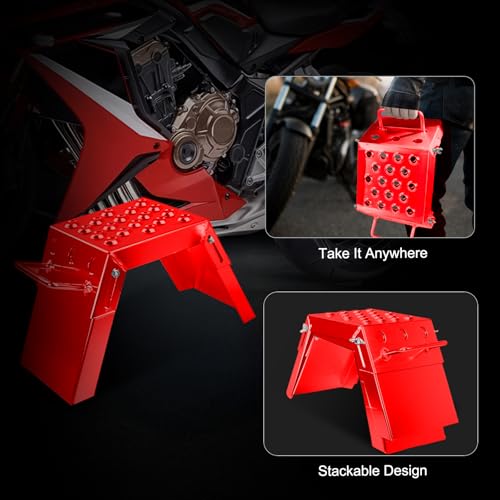 Adjustable 3-9\" Starting Blocks Moto StartingBlock Motorsport Foot Stool Dirt Bike Accessories Red Providing Strong Support