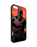 Marvel Iphone 5/5S/SE Case Black Panther SuperHero, Iphone 5 Case Marvel Comic Logo TPU Silicone Protective Case Cover for Men