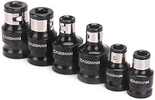 CASOMAN Bit Socket Adapter Set -1/4"Hex *3/8" Drive 1/4"Hex*1/2" Drive 5/16"Hex *1/2" Drive 1/4-Inch Dr. Hex Power Bit Holder,& 5/16" 1/4-Inch Dr. Hex Power Bit Holder Set 6 Piece Impact Coupler Set