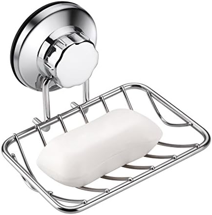 iPEGTOP Super Powerful Vacuum Suction Cup Shower Soap Dish - Strong Rustproof Stainless Steel Soap Sponge Holder for Bathroom & Kitchen