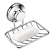 iPEGTOP Super Powerful Vacuum Suction Cup Soap Dish, Updated Strong Rustproof Stainless Steel Shower Caddy Soap Saver Sponge Holder for Bathroom & Kitchen Sink