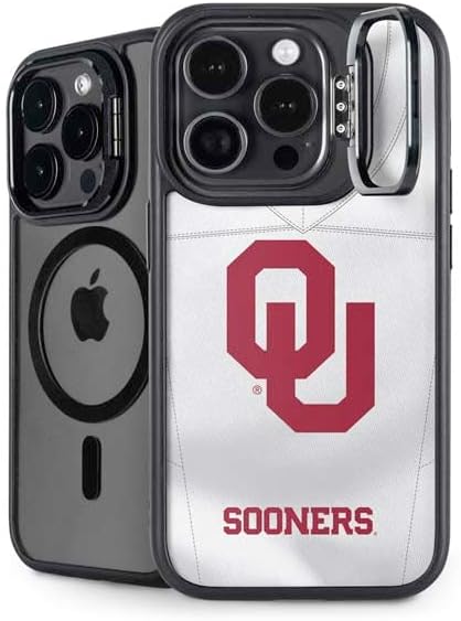 Skinit Kickstand Phone Case Compatible with iPhone 16 Pro Max - Officially Licensed University of Oklahoma Sooners Black Design