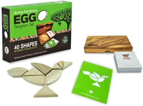 Monkey Pod Games Egg Tangram Set - A Premium Tangram Set