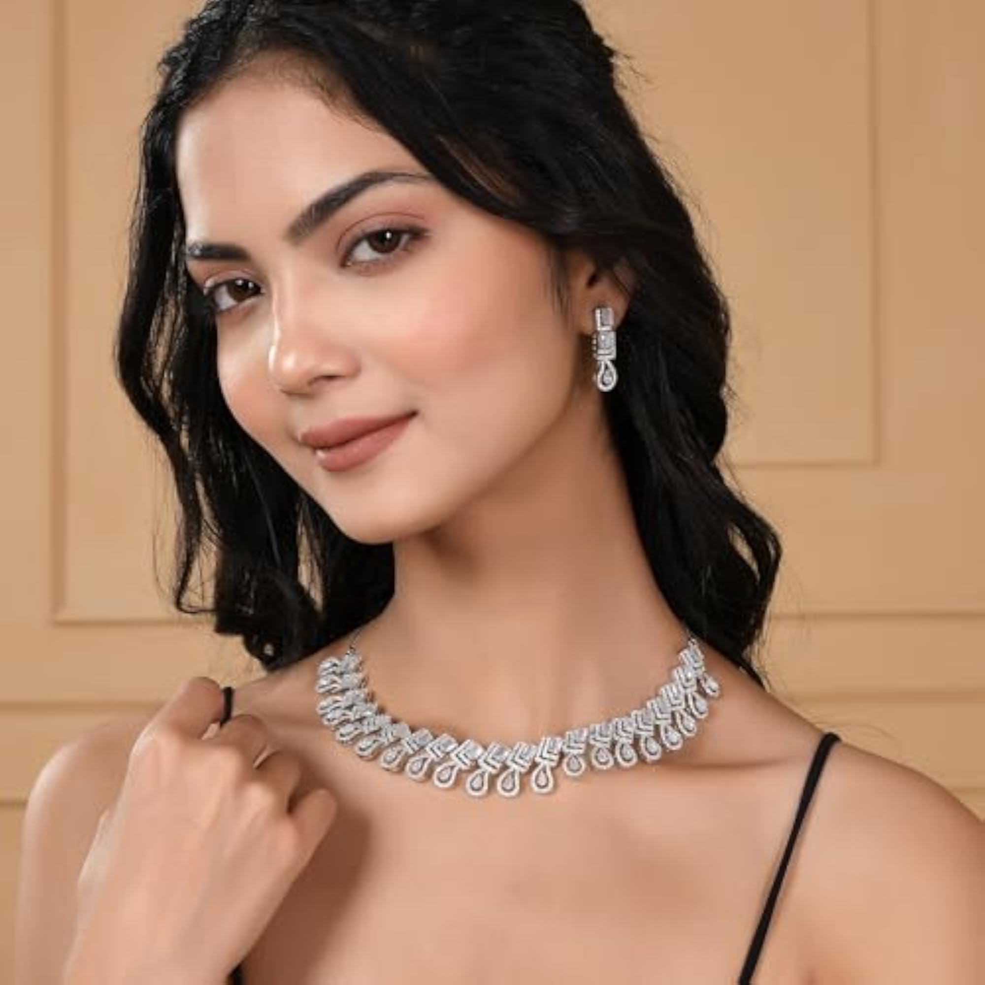 Teardrop Zircon Necklace Set