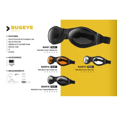 Bobster ® Bugeye, Matte Black Frame, Amber Lens #TOP1