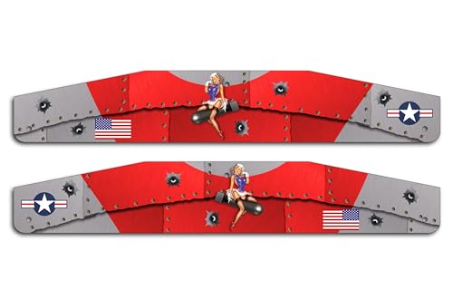 Image of Universal Mud Flap Splash Guard Stainless Steel Weights for Semi Trailer Trucks - 3 inch x 18 inch - 2 Piece Set - Subdued (T-Bomber (Red Color))