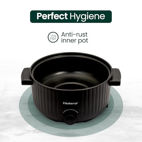 Image of 𝗕𝗹𝘂𝗲𝗯𝗲𝗿𝗿𝘆❜𝘀 PROCOOK 3-Liter 1000-Watts Multicook Electric Kettle Cooker, Dual Power Modes, Quick Boiling, Overheat Protection, Boil-Dry Protection with 1-Year Warranty -Black