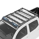 SUORTO Cargo Basket Top Roof Rack Compatible with 2005-2023 Tacoma Double Cab/Crew Cab (4 Full-Size Doors), Overland Truck Cargo Carrier Rooftop Luggage Storage Holder with LED Light Bar