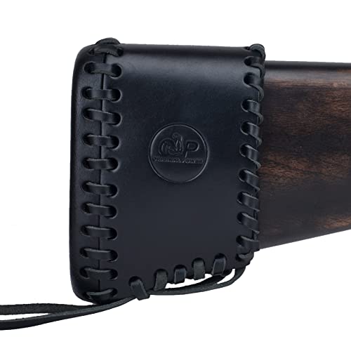 Recoil Pads With Handmade Lace Up Leather Slip,Extension Universal Fit For Rifles, Shotguns, Shoulder Protective Buttstock (Upgrade - Black) #TOP29