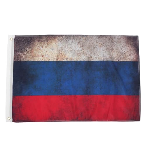 SHINEOFI Drapeau Russe Vintage en Polyester 60 X 90 Cm, Bannière Décorative Résistante la Décoloration, Drapeau National Éclatant pour Décoration Extérieure, Fêtes et Célébrations