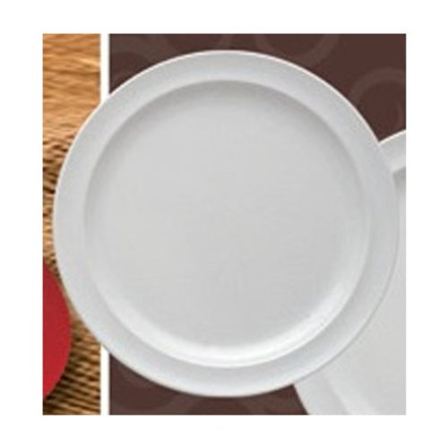 Yanco NS-107W Nessico Round Dessert Plate, 7.25" Diameter, Melamine, White Color, Pack of 48