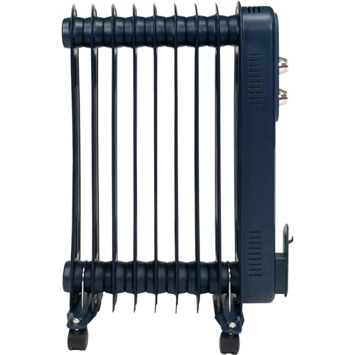 Moda Jazz Oil Filled Radiator 2000W (Blue). Portable Radiator with 9 Fins (Measures D24 x W39 x H62cm). Energy-Saving Retro Style Oil Filled Radiators Free Standing - Genuine Moda Plug In Radiator