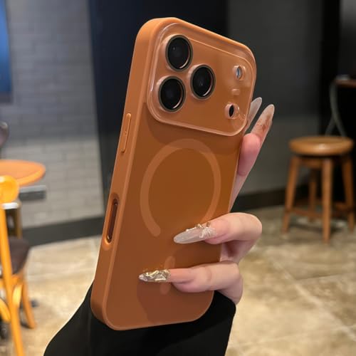 RNOZX iPhone 16 Pro Max�p�}�O�l�b�g���X�}�z�P�[�X ��^�E�B���h�E�t���[�d�ی�J�o�[�iiPhone 16 Pro Max/�I�����WOO�j