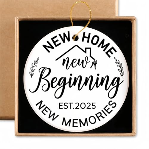 House Warming Gifts New Home - Housewarming Gifts for New House, Housewarming Gift Ideas for Women Couple -First Home Gifts for New Home Owners Gift Ideas - Ceramic Christmas New Home Ornament 2026