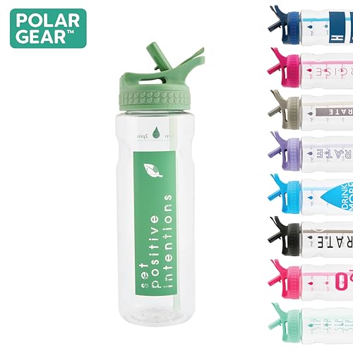 Polar Gear 750ml Motivational Water Bottle With Straw - SK Ecozen Recycled Plastic Sports Water Bottle with Time Markings – Dishwasher Safe, BPA Free Drinks Canteen for Gym, Running, Work - Image 6