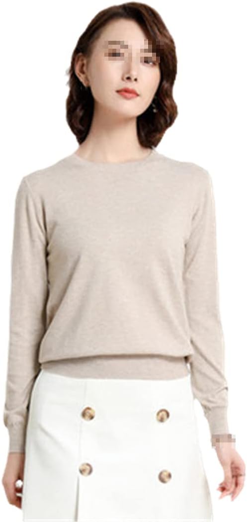 Maglione Donna O-Collo In Tessuto Morbido – Solido, Slim Fit, Manica Lunga, Colore Oro Khaki (Taglia L) - 3
