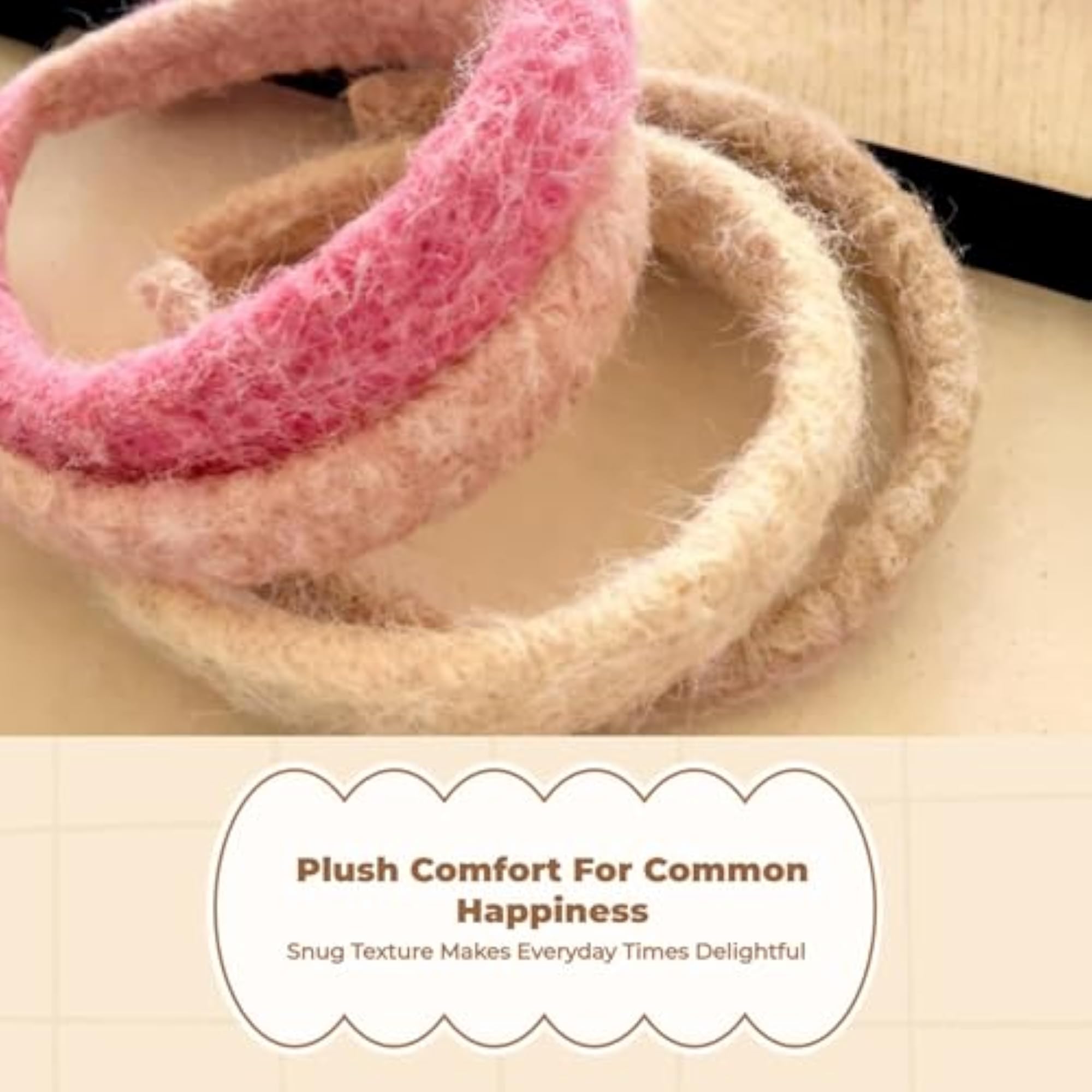 Soft Plush Hair Accessories for Kids, 4 Colors Set