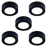 LUMILAND Wired LED Puck Lights 120V (2.7Wx5) Plug-in Lighting Warm White, LED Cabinet Light for Kitchen Can Be Surface Mount...