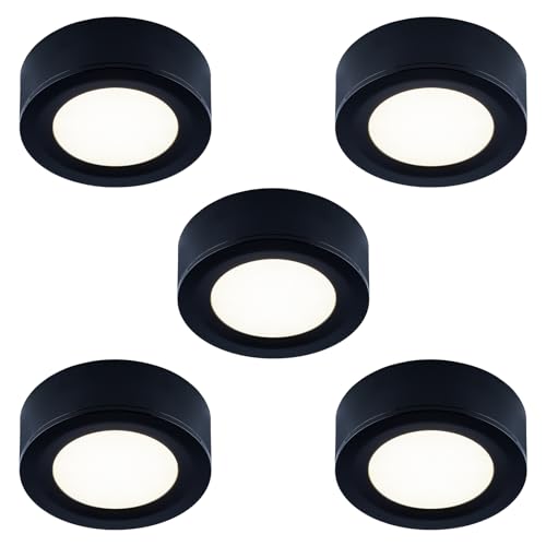 LUMILAND Wired LED Puck Lights 120V (2.7Wx5) Plug-in Lighting Warm