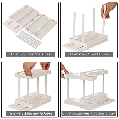 Jocabo Rotating Spice Rack 2 Tier Plastic Seasoning Spice Detachable Jar Storage Rack Pull Out Kitchen Cabinet Organiser Slide Salt Bottle Box Holder Shelf Counter Spice Stand Pantry Storage Shelf #TOP4
