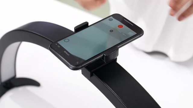 Lámpara De Media Luna Para Manicura Con Soporte Para Móvil, 29 Pulgadas, 3 Modos De Color Y 10 Niveles De Brillo, Ideal Para Uñas, Pestañas Y Tatuajes (negra, Tamaño Grande, Enchufe Europeo)