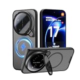 Nillkin Magnetica Custodia per Xiaomi 17 Ultra 5G, CamShield Prop Cover con Supporto Trasparente Nero, Antiurto e Antigraffio, Compatibile con Xiaomi 17 Ultra 6.9" 2026 - Trasparente Nero