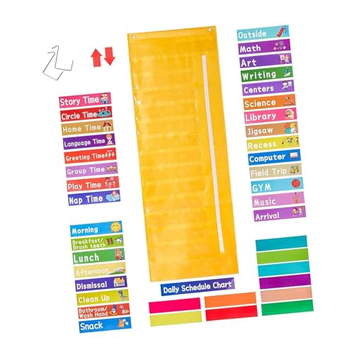 shamjina Gráfico de bolso de programação diária Gráfico de sala de aula Fácil de usar, decoração Bol