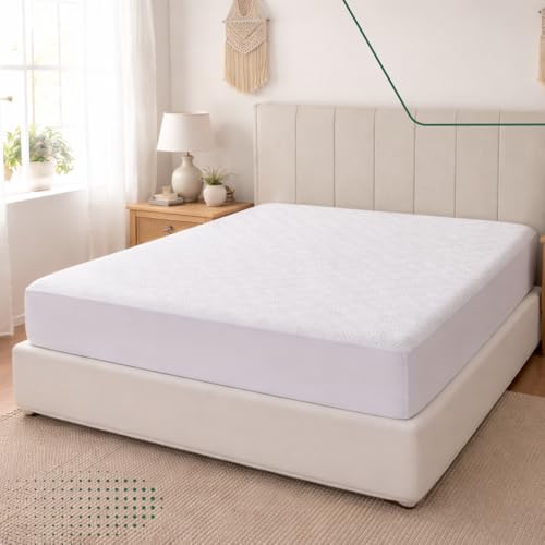 Protetor De Colchão Queen Impermeavel Tecido Jacquard com Lateral Adaptavel Protege Seu Colchão Respiravel e Antialergico