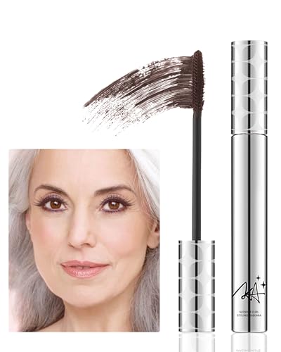 Mascara de Pestañas Waterproof, Máscara de Pestañas Hipoalergénica para Mujeres Mayores con Pestañas Finas, Mascara Volumen y Largura Duraderos, Maquillaje de Ojos para Pieles Sensibles-02 Marrón