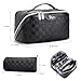 BOYATU Travel Makeup Bag Organizer Cosmetic Bag: 3 Pcs Set Make up Bags for Women with Handle - Waterproof Vegan Leather Toiletry Bags Travel Essentials Pouch with Compartments (01-Black)