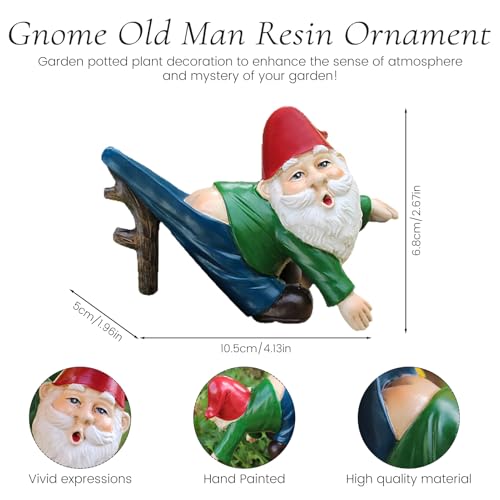 Gartenzwerge Gartendeko für Draußen Wetterfest, Garten Deko Gartenzwerg Figuren, Miniatur Zwerg Blumentopf Hänger Figur, Lustige Wichtel Deko Figuren, Gartenwichtel Harz Klettern Skulptur Für Außen – Bild 3