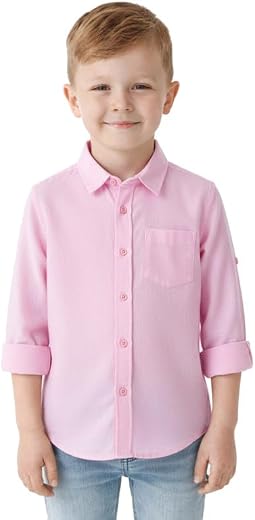 5J Style Boys Solid Full Sleeve Casual Shirt | Cotton Blend | Regular Fit | Button-Down Shirt for Kids